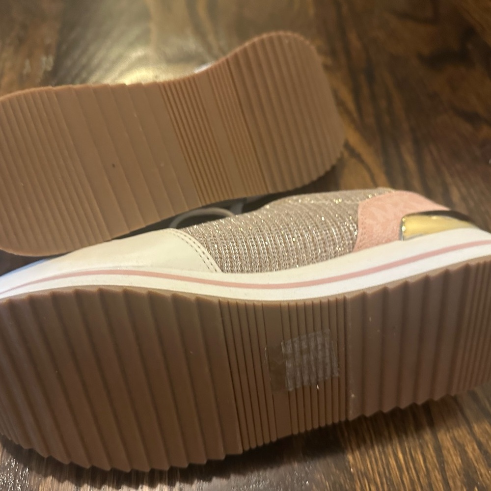 Michael Kors Monique Glitter Chain Mesh and Canvas Trainer sneaker size 8 - Picture 9 of 10